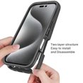 thumbnail image 4 of Allytechgroup Clear Back Case for Apple iPhone 16 Pro Max, Not-Yellow Rugged PC TPU Hybrid Bumper Shockproof Protective Phone Case for iPhone 16 Pro Max, Darkblue, 4 of 5