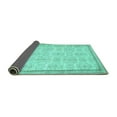 thumbnail image 2 of Ahgly Company Indoor Round Abstract Turquoise Blue Contemporary Area Rugs, 8' Round, 2 of 4