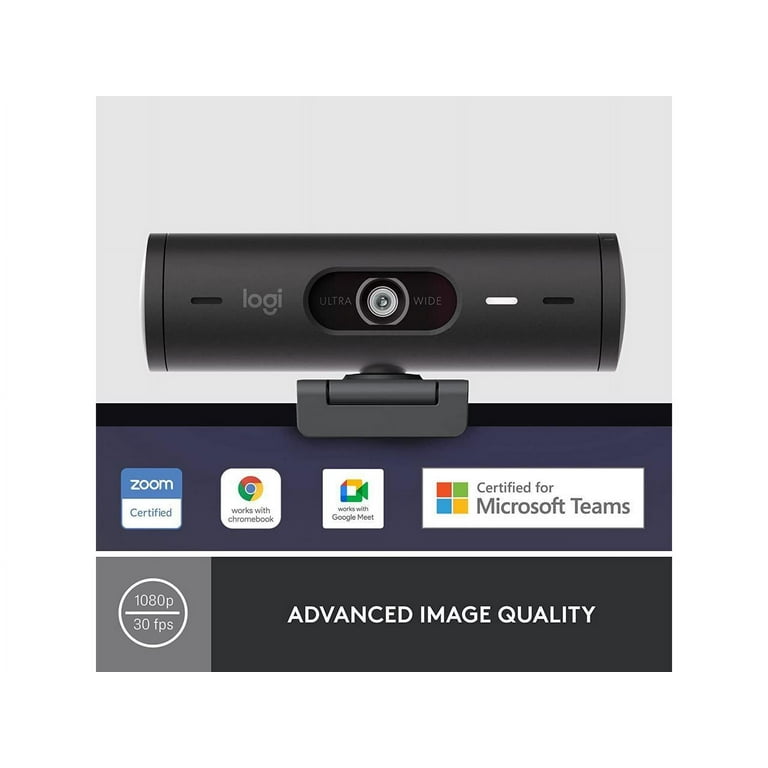 Logitech Brio 500 Full HD Webcam with Auto Light Correction, Noise  Reduction, Privacy Cover, Graphite 