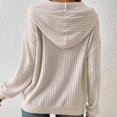 thumbnail image 3 of Kadahis Womens Long Sleeve Solid Color Knitted Sweaters Casual Solid Color Hoodies Sweater Tops Pullover, 3 of 5