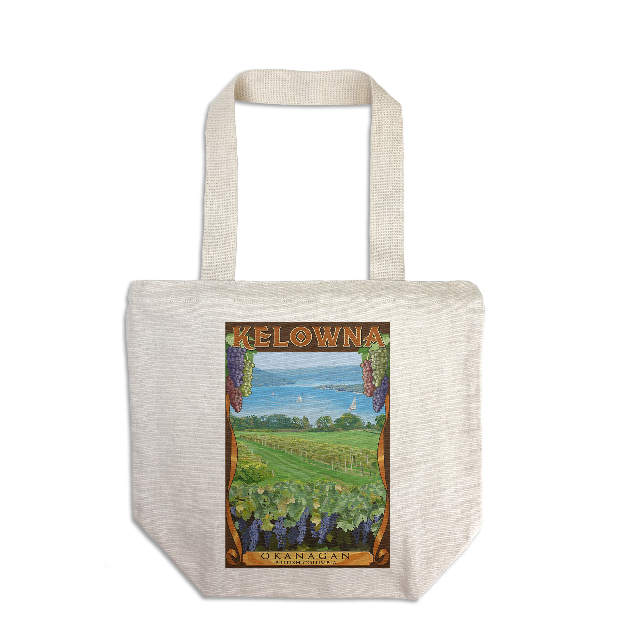 Kelowna, British Columbia, Okanagan Vineyard Scene (100 Cotton Canvas
