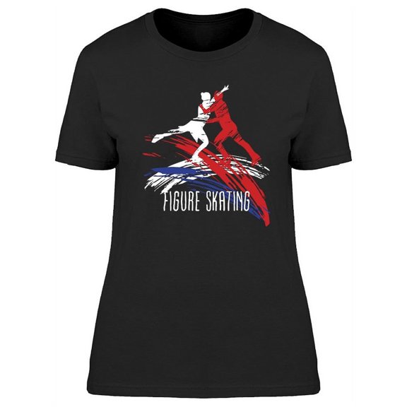 Figure Skating Silhouette T-Shirt Women -Image by Shutterstock, Female XX-Large
