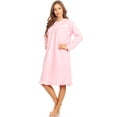 thumbnail image 2 of Lati Fashion Fleece Women Nightgown Sleepwear Pajamas Female Long Sleeve Sleep Dress Nightshirt Pink 2X, 2 of 4