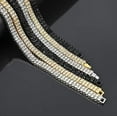 thumbnail image 6 of HH Bling Empire Iced Out Chains for Men,Gold or Silver Diamond Tennis Necklaces,Mens Hip Hop Baguette Tennis Chains 16-30 Inches (2 Row-Silver-24"), 6 of 7