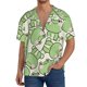 thumbnail image 1 of Balery Cute Frog Camisa Casual de Manga Corta con Botones para Hombre, Texturizada, Estilo Cubano, para Playa, Verano-Medium, 1 of 5