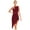 Burgundy, variant on TiaoBug Womens Lyrical Dance Dresses Sleeveless Asymmetrical Ballroom Tango Latin Dance Dress Burgundy M