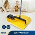 thumbnail image 3 of Yocada 2+1 Broom & Dustpan Set, Built-in Comb, Long Handle, 3-Layer Stiff Bristles for Home & Commercial Use, 3 of 9