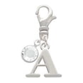 thumbnail image 2 of Delight Jewelry Silvertone Large Initial - A - - Silvertone Clip on Charm with Clear Crystal Drop, 2 of 4