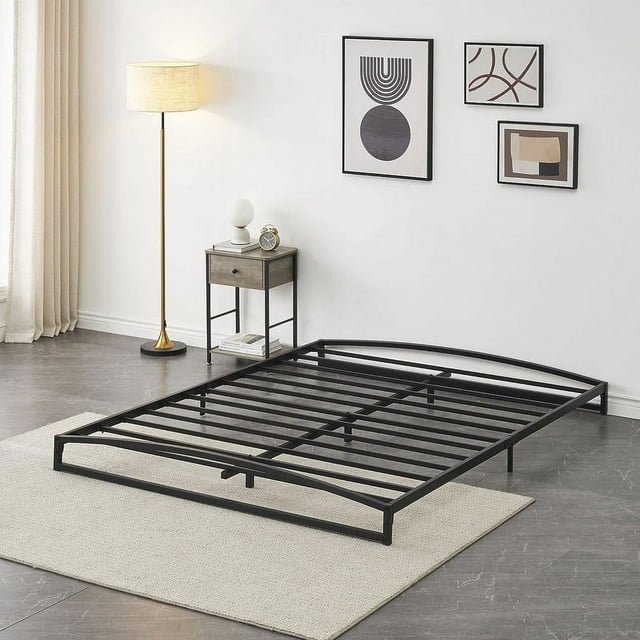 Garvee Estructura cama plataforma metálica 6 pulgadas Queen, soporte lamas metálicas, base colchón sin box spring (queen)