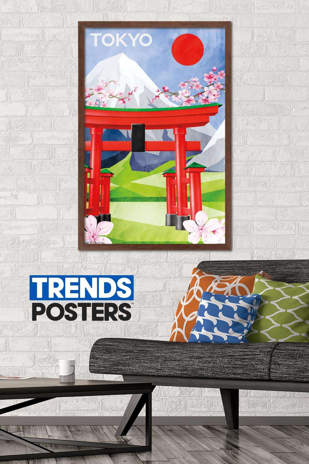 Tokyo - Scenic Wall Poster, 22.375" x 34", Framed
