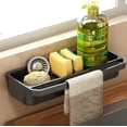 thumbnail image 2 of Kadlawus 3Pcs Plastic Kitchen Sink Caddy, Sink Top Organizer for Sponges Brushes and Bowl Soap, Countertop Drainer Tray for Cleaning Supplies and Dish Rack, 2 of 9