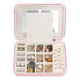 thumbnail image 7 of REGALWOVEN Travel Accessory Box with Mirror, Small Portable PU Leather Accessory Organizer Case Pink, 7 of 7