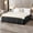 Black, variant on Bed Skirt Elastic Wrap Around Bed Skirt, Non Slip Pleated Bed Skirt Dust Cover Wrinkle Resistant Easy Fit, 360 Coverage Bed Base Cover for Bedroom Home Hotel Mattress Use Adults