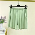 thumbnail image 6 of Costeam Womens Mock Neck Short Sleeve Top and Elastic Waist Wide Leg Capri Pants Two Piece Knit Loungewear Set Dual Side Pockets Relaxed Fit Solid Co Ord Outfit, 6 of 6