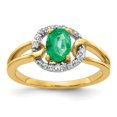 thumbnail image 5 of 14K Yellow Gold Diamond & Emerald Ring Size 7, 5 of 7