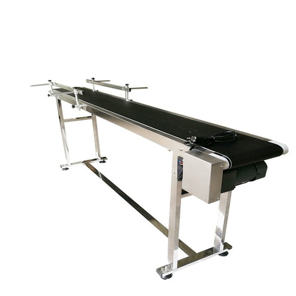 PVC Belt Conveyor With Double Guardrail for Industrial Transport Packaging Machine 70.8inch Length 110V