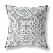 18â€ Pink Sage Paisley Indoor Outdoor Throw Pillow
