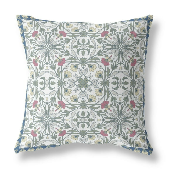 16â€ Pink Sage Paisley Indoor Outdoor Throw Pillow