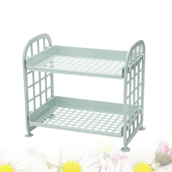 Toyandona Bathroom Counter Shelf Blue Plastic Storage for Daily Use 1Pcs