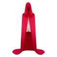 thumbnail image 1 of Xiao Hua Capa de terciopelo con capucha para adultos unisex, ideal para disfraces de Halloween, talla XL (64,96 pulgadas), color rojo, 1 of 2
