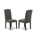 thumbnail image 3 of Rectangle Dining Table Set 5pc - 60 Inch Table & 4 Parson Chairs - Dark Gotham Grey Linen Fabric, 3 of 5