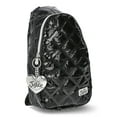 thumbnail image 4 of Justice Girls Quilted Sequin Sling Bag with Heart Keychain, Black, 4 of 5