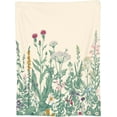 thumbnail image 3 of Wildflower Botanical Floral Blanket Vintage Colorful Flowers Print Herbs Sage Green Leaves Throw Blankets Gifts for Women Girls for Bed Room Couch Decor Soft Lightweight Warm Cozy 40x50in, 3 of 6