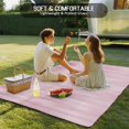 thumbnail image 4 of Pink Outdoor Rug 6x9 Ft - Reversible Patio Rug Outdoor Camping Rugs, Modern Abstract Art Ombre Striped Washable Indoor Outdoor Area Rugs, Non-Slip Outdoor Carpet Runner for Deck/Porch, 4 of 8