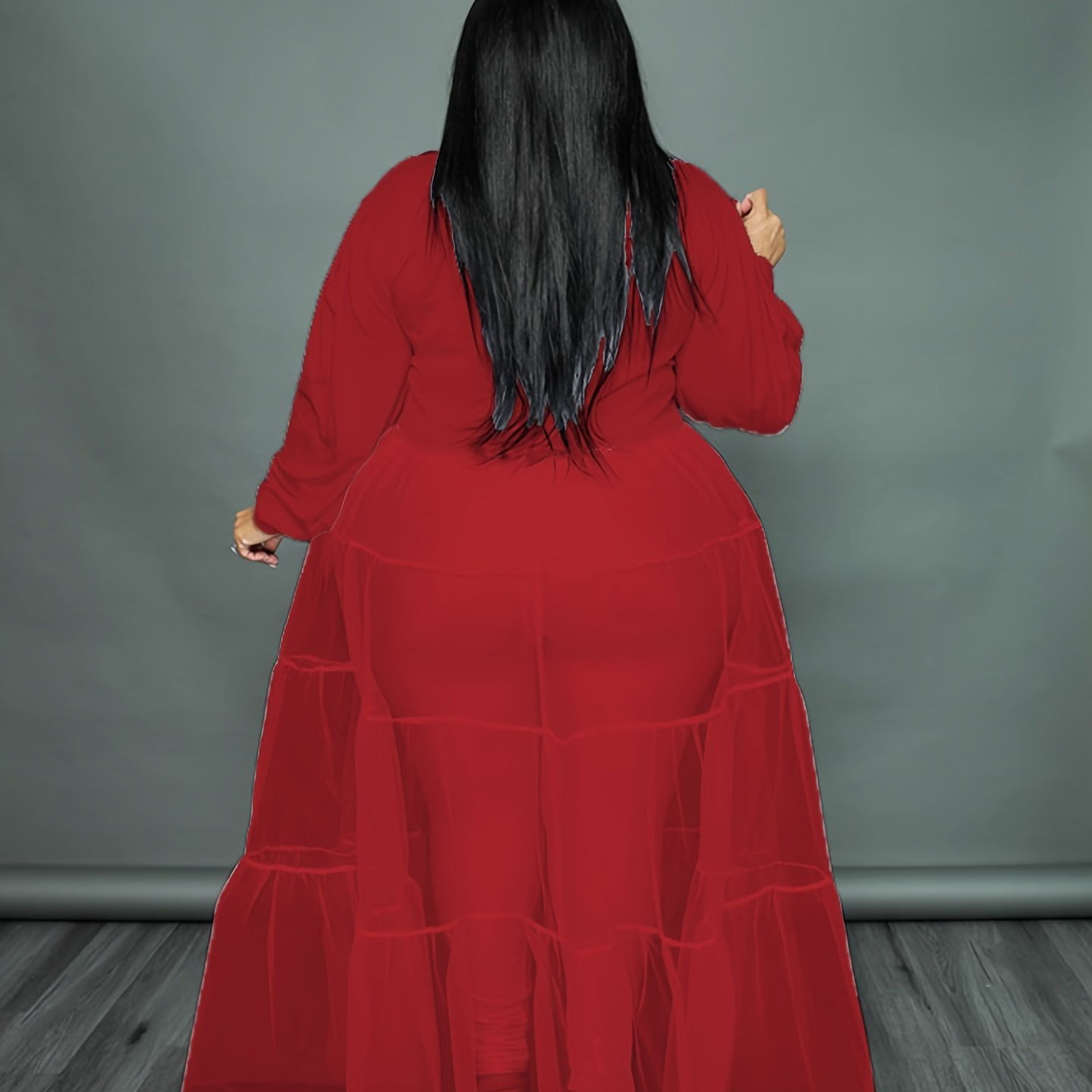 knee length dresses for ladies Krystal Maxi Dress with Mesh Paneling – SEROYA main image 1