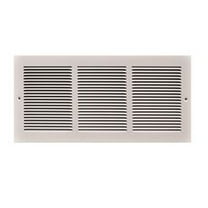 STAMPED FACE RETURN AIR GRILLE, FIXED CURVE BLADE, 14 IN. X 6 IN., WHITE per 5 Each