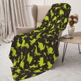 thumbnail image 3 of Rateoe Cute Cartoon Dinosaurs Green Silhouette Pattern Pattern Flannel Throw Blanket, Ultra-soft Blanket for Bed, Couch, Car, Hypoallergenic Anti-pilling blanket-50"x40"(Vertical), 3 of 6