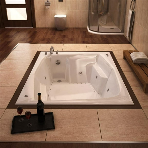 Atlantis Tubs 5472CDR Caresse 54 x 72 x 23 - Inch Rectangular Air & Whirlpool Jetted Bathtub w/ Right Side Pump Placement