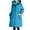 Light Blue, variant on hoksml Women's Raincoat Rainproof Jacket Waterproof Breathable Long with Hood Outdoor Hiking Ordinary Warm Lightweight Windbreaker