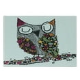 thumbnail image 3 of Owls Cutting Board, Owl Shaped by Geometric Floral Blooms Plants Patterns Colorful Doodle Design, Decorative Tempered Glass Cutting and Serving Board, Small Size, Multicolor, by Ambesonne, 3 of 5