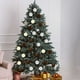 thumbnail image 4 of Bolas decorativas navideñas, 16 bolas navideñas de terciopelo, bolas flocadas para árbol de Navidad, bolas de plástico, adornos colgantes decorativos de Navidad, decoración para árbol de Navidad de 2,, 4 of 6