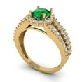 thumbnail image 2 of Clara Pucci 14K Yellow Gold 1.83ct Emerald Halo Ring for Women, 2 of 8