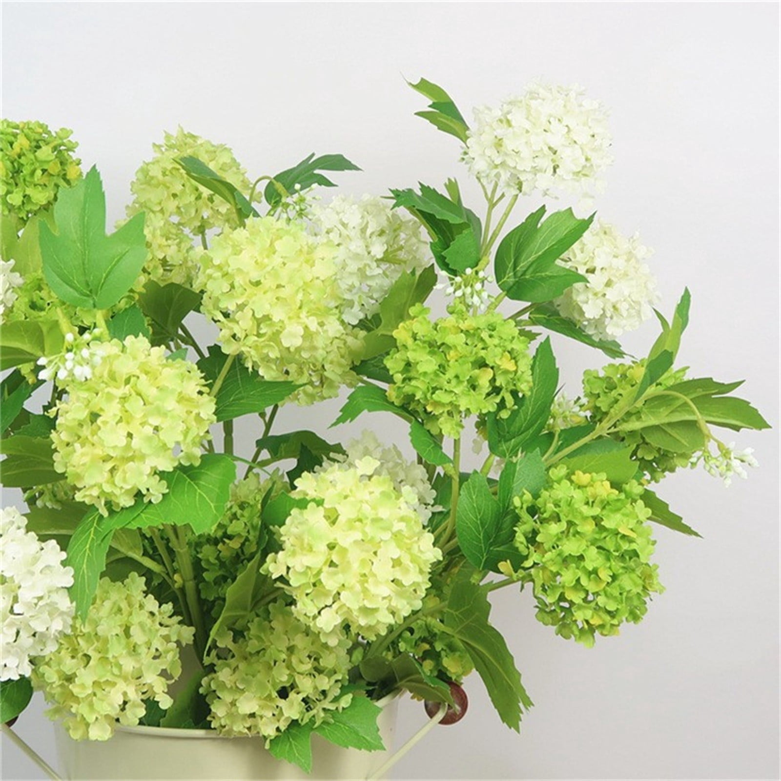 6PCS Real Touch Hydrangea Artificial Flowers - 5 Head Silk Snowball Viburnum Flowers for Outdoor & Indoor, High-End Hydrangea Wedding Decor,for Vase, Table Centerpieces, Home & Landscaping