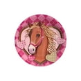 thumbnail image 2 of 16pcs Red Horse Themed Disposable Paper Plates, Premium Party Dinner Plates, Sturdy Durable Tableware for Horse Birthday and Holiday Celebration Party Supplies Use, Pink, 2 of 6