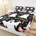 thumbnail image 3 of Manfei Cute Cartoon Ghost Queen Sheet Sets,Happy Halloween Flat Sheet,Princess Bowknot Bow Queen Fitted Sheet For Child,Ultra Soft Home Decor,4 Pieces, 3 of 7