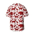 thumbnail image 5 of KLL red plaid Moose Bunny bear Print Men's Shirt Short Sleeve Button Down Summer Cuba Beach Shirts- XX-Large, 5 of 5