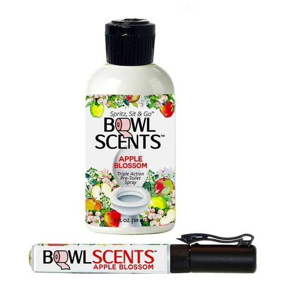 Bowl Scents Apple Blossom Toilet Spray | 2 oz Refill   Traveler | Prevents Nasty Poop Smell