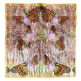 thumbnail image 1 of Phagun Peau de Papillons Roses et Léopard en Soie Pure Imprimée Foulard Carrée Dupatta Bandeau pour Femmes, 1 of 6
