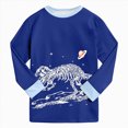 thumbnail image 5 of CAUYDYLittle Boy Comy Pajama Set Cotton Dinosaur Print Sleepwear Long Sleeve Top Pants Set Pjs(L101-Dark Blue,2-3 Y), 5 of 9