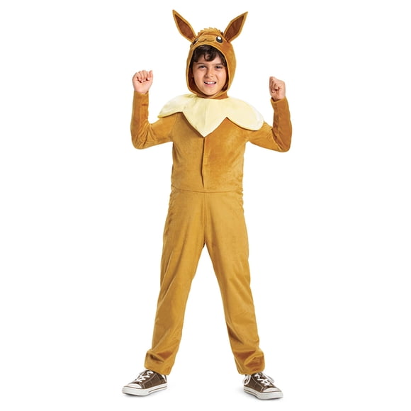 Kid's Pokemon Evee Hooded Jumpsuit Classic Costume