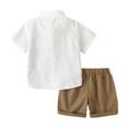 thumbnail image 3 of Back to School Outfits for Boys 6 Year Old Summer Gentleman British Suits Short-Sleeved Vest Knitted Shirt Shorts 4 Years, Beige, 3 of 7