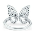 thumbnail image 3 of Simulated Cubic Zirconia Size-5 Butterfly Ring Wedding Band 925 Sterling Silver, 3 of 7