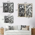 thumbnail image 4 of Designart "Abstract Urban Vision Black and White III" Modern Geometric Framed Wall Art Set Of 2 - Modern Black Framed Canvas Set For Living Room Decor, 4 of 6