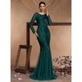 thumbnail image 5 of Lucyinlove-Vestidos de Noche de tul con lentejuelas para mujer, vestidos elegantes de manga larga, sirena de lujo, vestido Formal de dama de honor para fiesta de graduación, 2024, 5 of 5