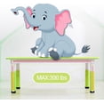 thumbnail image 5 of Bingirl 6 - Seat Table and Chairs Set with Height - Adjustable Toddler Desk and Graffiti Desktop, 5 of 5