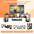 thumbnail image 6 of Costway 3 Pieces TV Console Stand Modern Entertainment Center Storage Bookcase Brown, 6 of 10